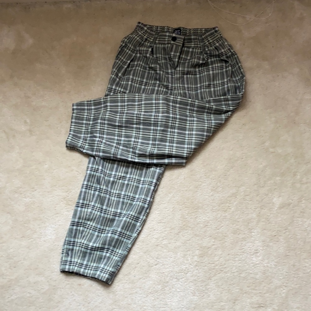 BDG by urban outfitters green plaid wide leg pants
